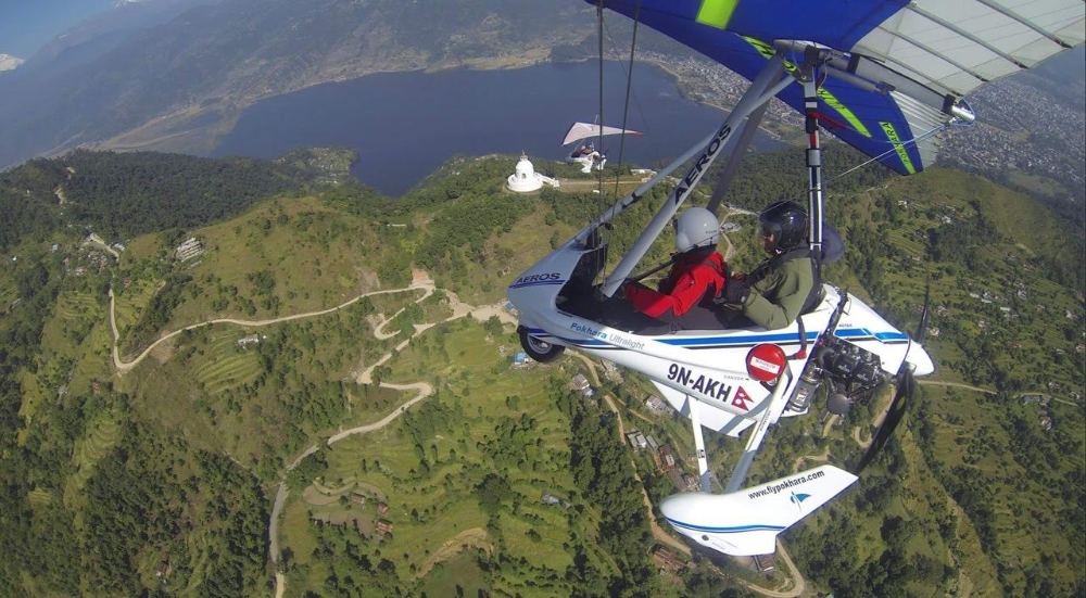 Pokhara seen from an ultralight aircraft